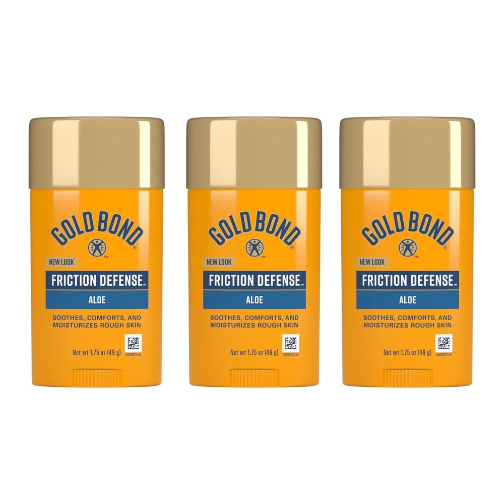 Gold Bond Friction Defense Anti-Chafing Stick, 1.75 oz., With Aloe to Soothe, Comfort & Moisturize Chafed Skin, 3 pack