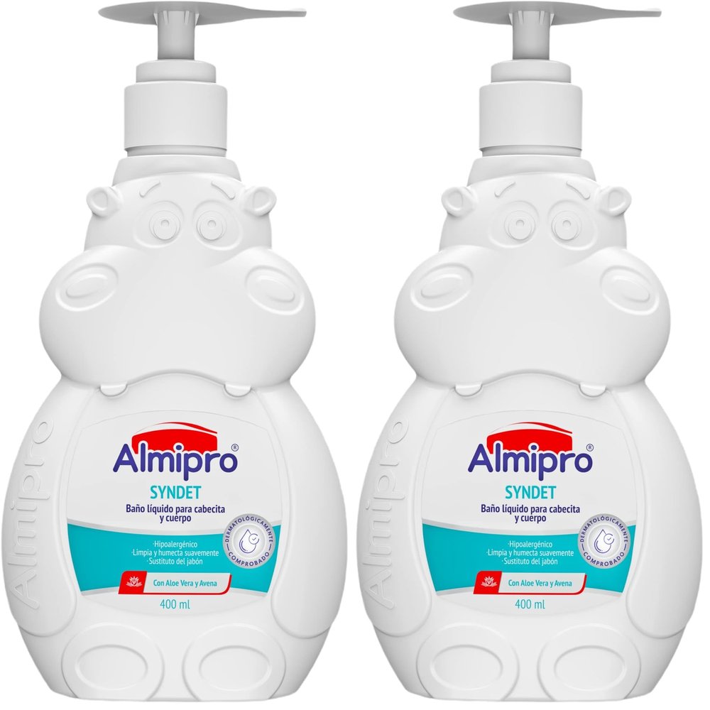 almipro Syndet Baby Hair and Body Wash with Oatmeal and Aloe Vera. 400 gr. - 14 Oz. (Pack of 2)