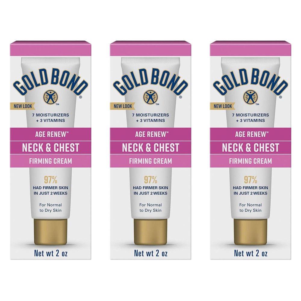 Gold Bond Age Renew Neck & Chest Firming Age Renew Cream, 2 oz., Clinically Tested Skin Firming Cream, Pack of 3
