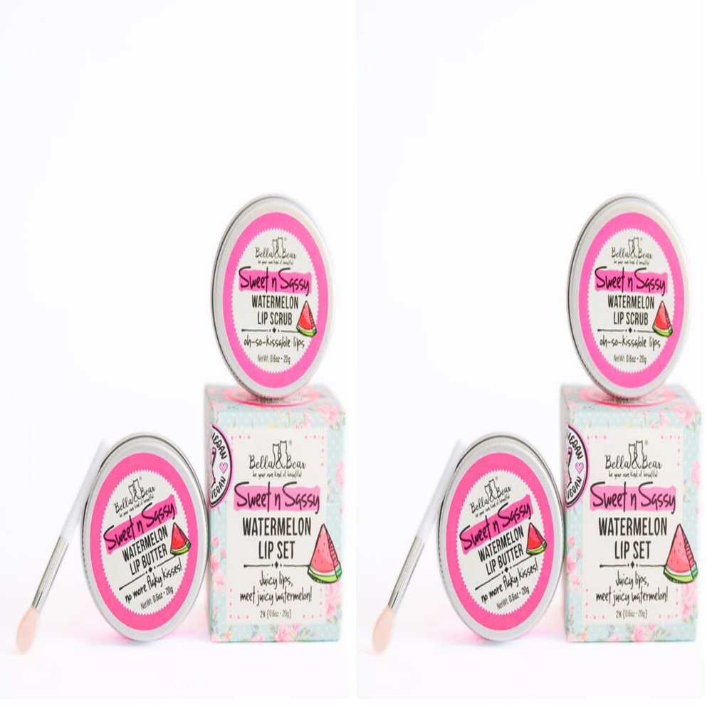 Sweet n Sassy Watermelon Lip Set, Juicy Scrub and Lip Butter - Gift for Women and Teens 2 x 0.6 oz (Pack of 2)