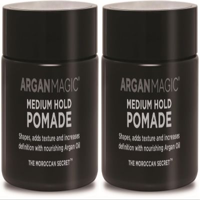 Argan Magic Medium Hold Pomade with Argan Oil | Shapes, Adds Texture, Increases Definition | Made in USA, Paraben Free, Cruelty Free (8 Oz) (Pack of 2)