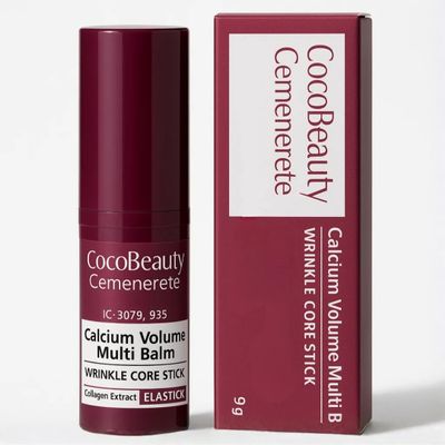 CocoBeauty Cemenrete Calcium Multi Balm Stick, Calcium Complex + Adenosine, Collagen & Elastin, Smoothes Fine Lines, Refills Under-Eye Hollows, Firms Smile & Upper-Lip Lines, Non-Greasy