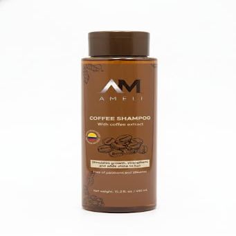 AM AMELI Coffee & Caf Caffeine Shampoo GrowthStimulating Coffee Extract Shampoo, Paraben& SiliconeFree for Thinning Hair & Shine, 15.2 fl oz