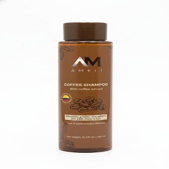 AM AMELI Coffee & Caf Caffeine Shampoo GrowthStimulating Coffee Extract Shampoo, Paraben& SiliconeFree for Thinning Hair & Shine, 15.2 fl oz