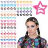 100pcs Star Clips Hair Snap Star Barrettes 20 Candy Colors Y2k Hair Clips, Dopamine Mixed Color Cute Five-Stars Clip for Crushing Hairs Fringe Side view 1