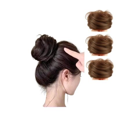 Authentic Hair Bun Maker Very Similar to Real Hair Effortless Messy Bun Versatile Positions and Occasions (Light Brown,3)