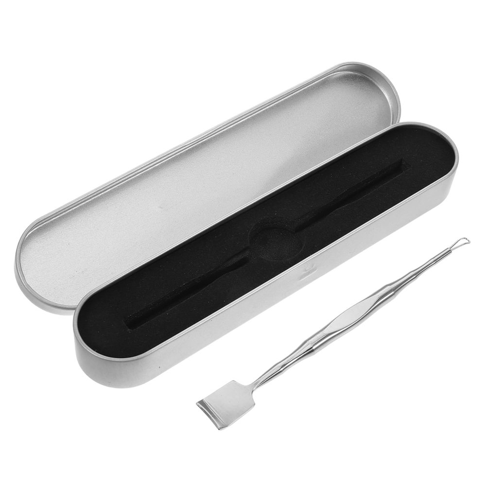 COOLHIYA Stainless Steel Blackhead Cleaning Scraper Dual-Ended Pimple Spatula Portable Facial Extraction Tool for Deep Cleansing Travel-Friendly Reusable Metal Beauty Tool