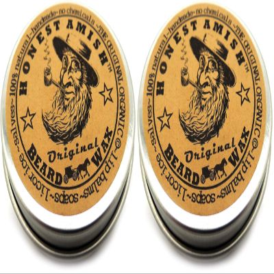 Honest Amish Original Beard Wax - All Natural and Organic- 2 ounce (Pack of 2)