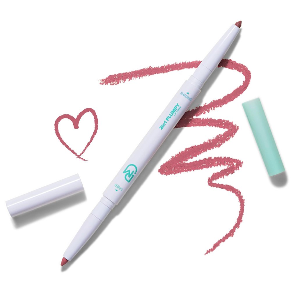 DEARMAY 2IN1 Plumpy Lip Liner P02 Peony Pink 0.36g Contains Coconut Oil For Non Drying Matte Finish, 2in1 For Lip Liner And Shading, Easy To Draw 3mm Slim Lip Pencil, Korean Makeup