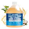 FLOWHYET Pure Castile Soap Liquid Unscented 1 Gallon(128 fl oz) Refill, Organic Body Wash Bath Soap Castile Liquid,Hard Water Oily Skin Friendly for Body, Face, Hand, Multi-Purpose Home Cleaner view 1