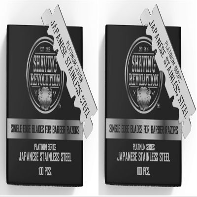 Barber Single Edge Razor Blades - 100 Count Stainless Steel (Pack of 2)