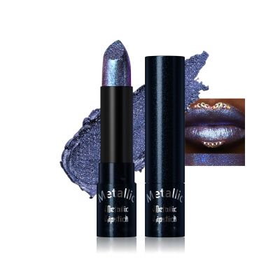 Easilydays Diamond Matte Lipstick, Metallic Shimmer Long Lasting & Non-Stick Cup High Pigmented Glitter Lips Makeup, Vampire Lipstick for Women for Party, Cosplay, Halloween Parties Makeup, #14