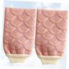 COOLHIYA 2Pcs Pink Exfoliating Bath Gloves Mermaid Shower Mittens Deep Cleansing Body Scrubber for Smooth Skin Suitable for All Ages Bathroom Accessories view 2