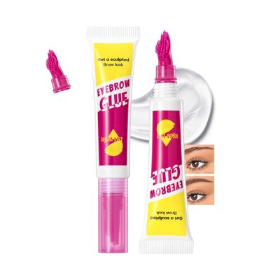 AKARY Clear Eyebrow Setting Gel with Lamination Effect, Brow Fix Gel Wax, Waterproof Eyebrow Repair Liquid Brows Styling Beauty Salon Home Use Makeup for Fluffy Lifted Brows, Built-In Styling Comb