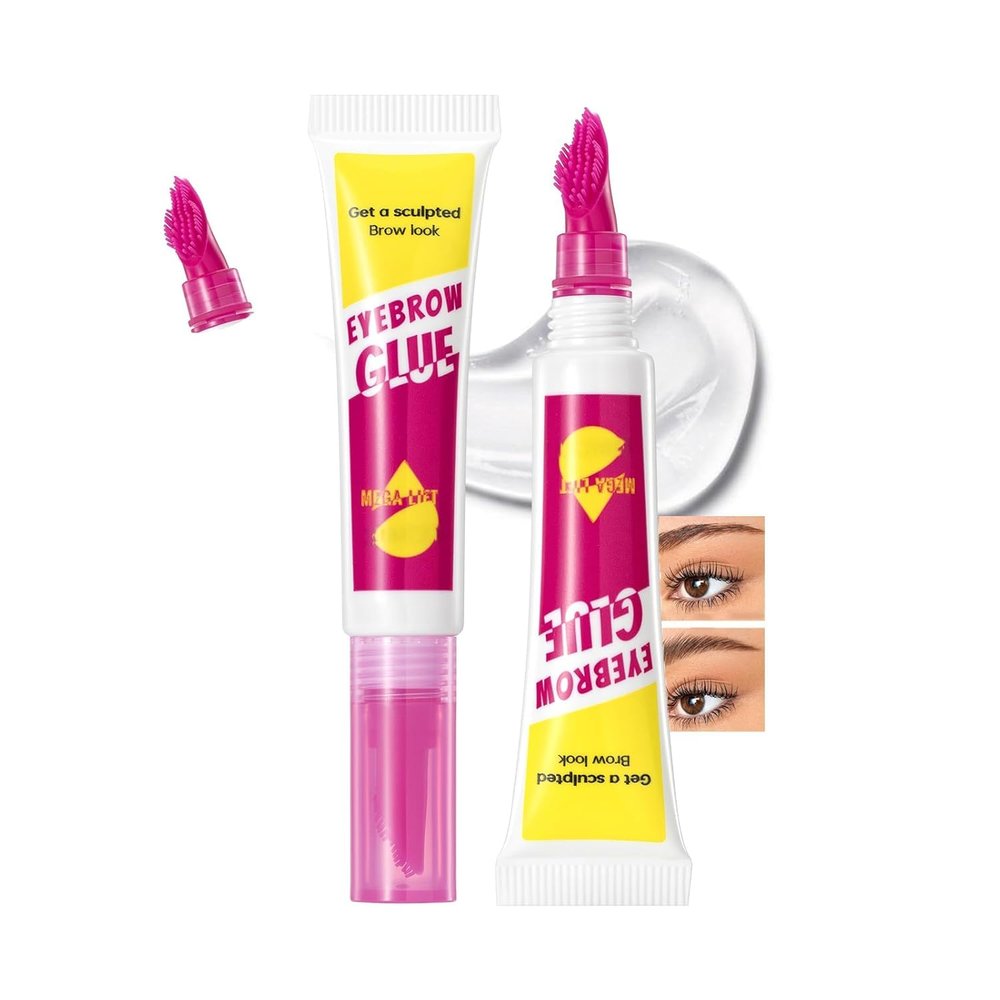 AKARY Clear Eyebrow Setting Gel with Lamination Effect, Brow Fix Gel Wax, Waterproof Eyebrow Repair Liquid Brows Styling Beauty Salon Home Use Makeup for Fluffy Lifted Brows, Built-In Styling Comb