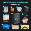 Wokaar Nose Wax Kit for Eyebrow and Ear Hair | 100gWax, 50 Face Waxing Sticks | USB-C(5V/2A) Wax Warmer | Hair Removal Kit for Men & Women | 15 Pre/Post Wipes, Ear and Mustache Guards & Earplug view 3