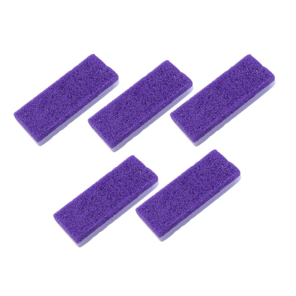 COOLHIYA 5Pcs Double-Sided Pedicure Pumice Stone Foot Care Scrubbers Dead Skin Callus Remover Ergonomic PU Material for Smooth Feet Exfoliation and Skin Health Purple