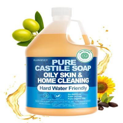 FLOWHYET EWG Verified 1Gallon Pure Castile Soap Liquid
