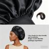 HU ZJKD Silk Bonnet for Men Women Hair Bonnet for Sleeping,High Elasticity Wide Soft Band Sleep Cap for Curly Hair Braids (Khaki) view 3