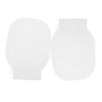 COOLHIYA 2Pcs Exfoliating Bath Gloves for Shower Double-sided Deep Scrub Dead Skin Remover Body Scrubber Made of Comfortable Rayon Material for Women and Men Spa Bath Use