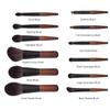 12-piece travel makeup brush with packaging full set of beauty tools mini portable makeup brushes for foundation, eyeshadow, loose powder, blush, contour and concealer view 2