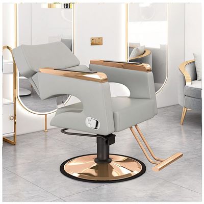 Barber Reclining Salon Chair - Height Adjustable, 360 Swivel, Multi-Function Shampoo Tattoo Chair,Grey,A