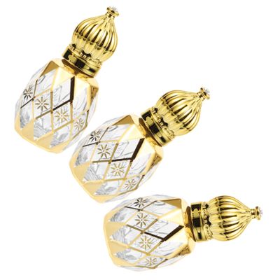 ETHZZLE 3pcs Glass Perfume Bottles with Roller for Essential Oils Empty Liquid Bottles for Travel Refillable Rollerball for Perfume Lotion and Oil Storage