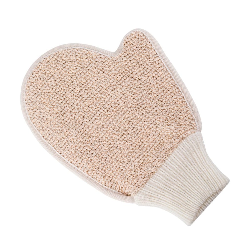 ETHZZLE 2pcs Bath Scrubber Gloves Exfoliating Body Scrubber Mitts for Adults Linen and Cloth Back Rubbing Gloves for Dead Skin Removal Smooth Skin Care for Bathing Use