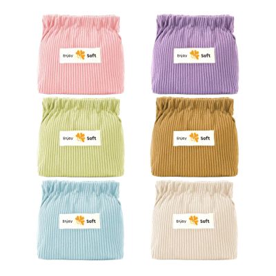 6 PCS Corduroy Elastic Hair Tie Organizer Storage Bag, Makeup Pouch, Hair Accessories Organizer, Bag Lipstick Bags