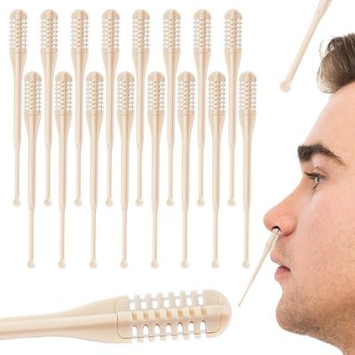 2 in 1 Nasal Hair Cutter for Men, 2025 New Nose Hair Trimmer with Portable Ear Picker, Handheld 360 Rotating Nostril Hair Remover Tool (16 pcs)