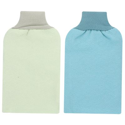 COOLHIYA 3pcs Thick Dual-sided Exfoliating Gloves for Shower Dead Skin Remover Body Scrubber with Elastic Wristband Gentle Massage Bath Mitts for Men and Women Daily Use