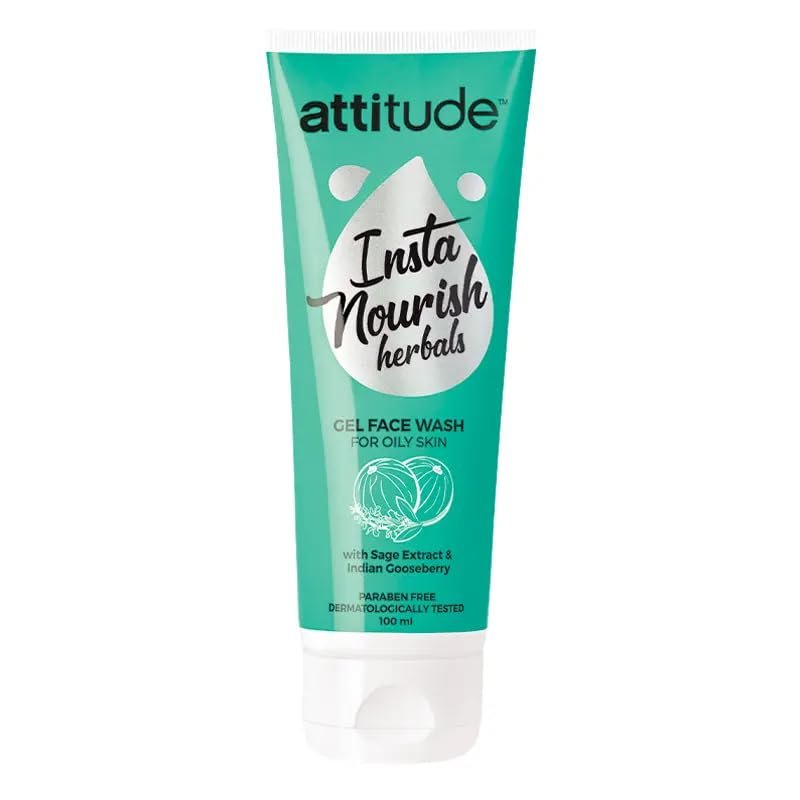 Attitude Insta Nourish Herbals Gel Face Wash for Oily Skin, 100ml