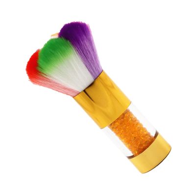 ETHZZLE Nail Art Dust Brush with Soft Bristles for Gentle Fingernail Cleaning Convenient Manicure Accessory with Rhinestone Handle Suitable for Professional and Home Use