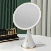 CZCZC Makeup Mirror with Light,Tabletop Makeup Mirror,with Brightness Adjustable, Vanity Cosmetic Mirror with Touch Screen,Three-Color Light Source, LED Portable Travel Makeup Mirror, White view 1