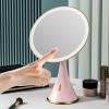 CZCZC Makeup Mirror with Light,Tabletop Makeup Mirror,with Brightness Adjustable, Vanity Cosmetic Mirror with Touch Screen,Three-Color Light Source, LED Portable Travel Makeup Mirror, White view 2