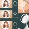 CZCZC Makeup Mirror with Light,Tabletop Makeup Mirror,with Brightness Adjustable, Vanity Cosmetic Mirror with Touch Screen,Three-Color Light Source, LED Portable Travel Makeup Mirror, White view 3