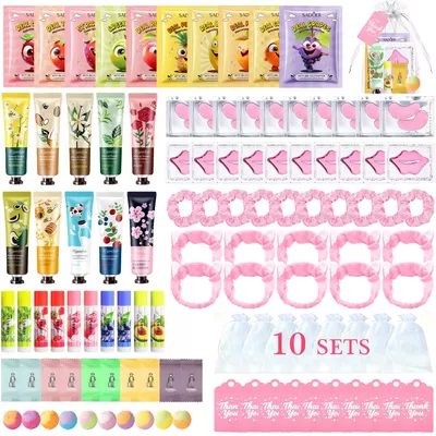 110PCS Spa Party Supplies for Girls, Daughter Spa Party Favors Include Face Masks,Hand Cream,Lip Balm,Foot Bath Bombs,Headbands,Lip Mask,Sleepover Party gifts,Stocking Stuffers for teen Girls