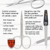 3 Swords Germany - Brand Quality 6 Piece Manicure Pedicure Grooming kit Set - Scissors, Metal and Glass Nail File, Clipper, Tweezers with Synthetic Leather case - Brown II view 2