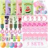 55Pcs Spa Skincare Set for Girls & Kids, Spa Sleepover Party Favors Supplies Spa Kit,Skin Care Gifts Favors Include Face Masks,Lip Balm,Hand Cream,Lip Mask,Foot Bath Bombs,Christmas Stocking Stuffers view 1