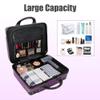 Feybaul 14 Inch Portable Makeup Travel Case Hand Luggage, Pressure-proof Carrying Makeup Case Suitcase with Elastic Band, Small Hard Case Toiletry Bag for Travel Camping Women Girl-Purple view 3