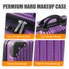 Feybaul 14 Inch Portable Makeup Travel Case Hand Luggage, Pressure-proof Carrying Makeup Case Suitcase with Elastic Band, Small Hard Case Toiletry Bag for Travel Camping Women Girl-Purple view 4