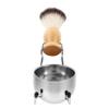COOLHIYA Men Shaving Set with Stainless Steel Brush Stand and Shaving Bowl Grooming Kit for Softening Beard and Facial Cleansing Gift for Father Day and Valentine Day view 1