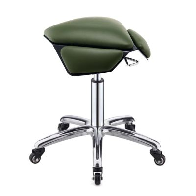Saddle Stool,Ergonomic Saddle Chair with Pulleys,360 Rotating and Lifting Salon Chair,for Home Office Barber Shop(Green)