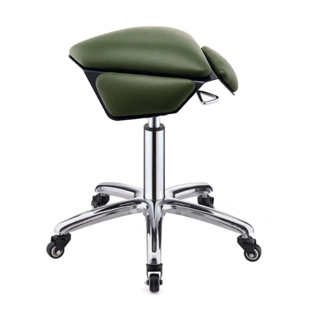 Saddle Stool,Ergonomic Saddle Chair with Pulleys,360 Rotating and Lifting Salon Chair,for Home Office Barber Shop(Green)