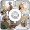 12 Pcs Aluminum Foil Deep Conditioning Hair Cap, Reusable Processing Heat Caps for Hair Elastic Silver Shower Caps for Home And Salon Use view 4