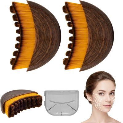 2pcs New Lymphatic Contour Face Brush, Dry Brushing Face Brush, Massager for Face, Chin & Jawline Sculpting, Ergonomically Designed to Fit The Skin Precisely and Relieve Fatigue
