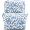 2Pcs Small Makeup Bag Quilted Cosmetic Bag Flower Pencil Case Travel Makeup Bag Set for Women Cute Cosmetic Pouch Aesthetic Cotton Toiletry Organizer Storage Bags Puffy Zipper Pouch Christmas Gifts A view 1