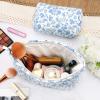 2Pcs Small Makeup Bag Quilted Cosmetic Bag Flower Pencil Case Travel Makeup Bag Set for Women Cute Cosmetic Pouch Aesthetic Cotton Toiletry Organizer Storage Bags Puffy Zipper Pouch Christmas Gifts A view 3