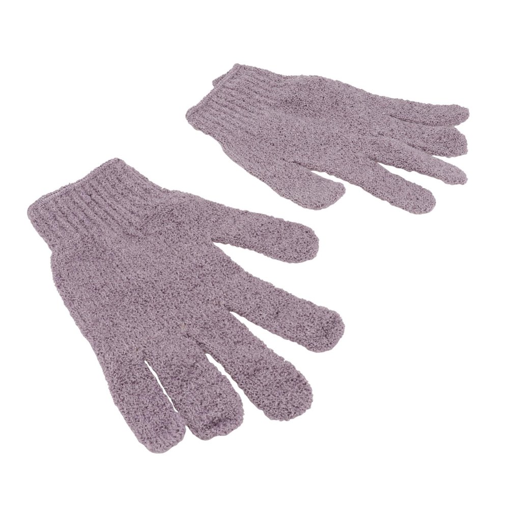 COOLHIYA Bath Exfoliating Gloves Five Fingers Body Scrub Mitt for Men Women Dual-sided Stretchy Bath Scrubber with Soap Compatible Material Easy to Clean and Wear Universal Size Hands