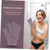 COOLHIYA Bath Exfoliating Gloves Five Fingers Body Scrub Mitt for Men Women Dual-sided Stretchy Bath Scrubber with Soap Compatible Material Easy to Clean and Wear Universal Size Hands view 3